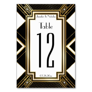 Numéro De Table Mariage géométrique Art déco glamour Numéro de tab