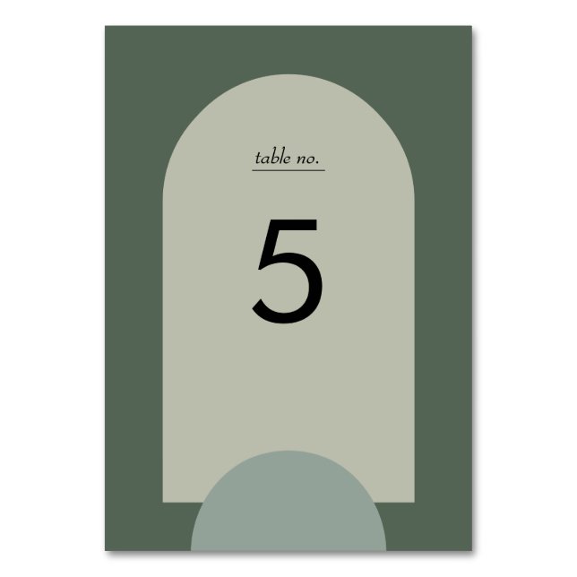 Numéro De Table Mariage géométrique moderne Sage Moss Green Boho A (Par défaut)