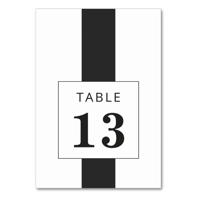 Numéro De Table Mariage géométrique noir et blanc minimal (Par défaut)