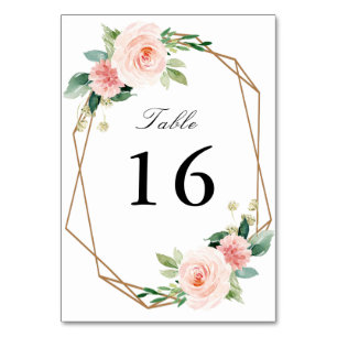 Numéro De Table mariage géométrique rose pâle