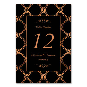 Numéro De Table Mariage Géométrique vintage Gatsby