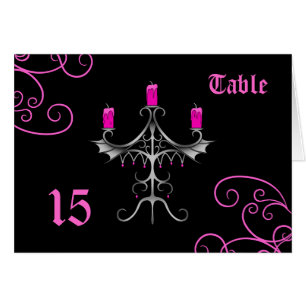 Numéro de table mariage gothique chandelabra fanta