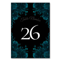 Mariage gothique noir Rose turquoise