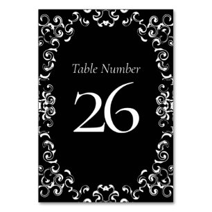 Numéro De Table Mariage gothique or et noir