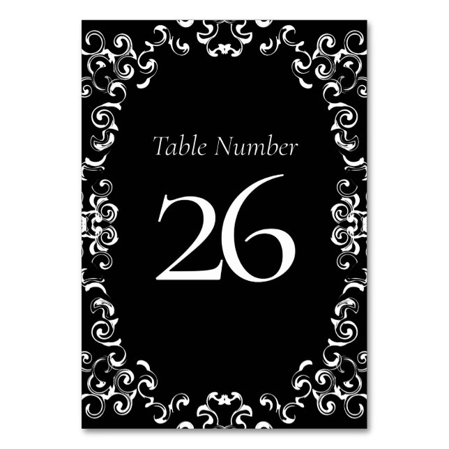 Numéro De Table Mariage gothique or et noir (Dos)