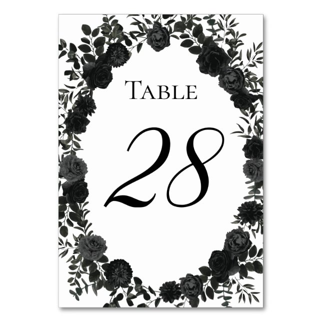 Numéro De Table Mariage gothique Rose blanc et noir Numéros de tab (Par défaut)