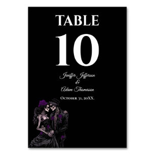 Numéro De Table Mariage gothique rouge Halloween alternatif