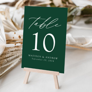 Numéro De Table Mariage Green Modern Elegance