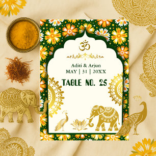 Numéro De Table mariage hindou traditionnel place assise ivoire ém