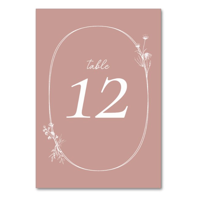 Numéro De Table Mariage ivoire de couronne fleur sauvage Numéro de (Par défaut)