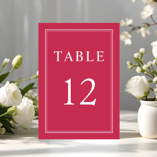 Numéro De Table Mariage Magenta Formel Élégant Moderne