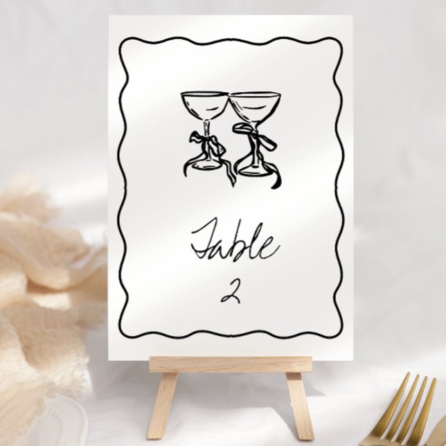 Numéro de table Mariage manuscrit rétro (Créateur téléchargé)