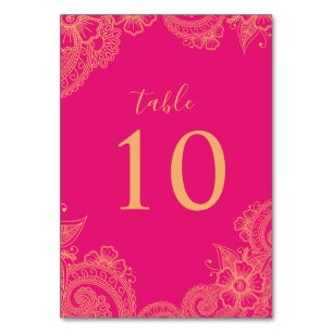 Numéro De Table Mariage Mehndi