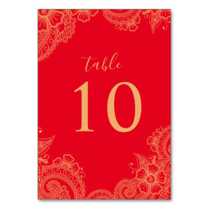 Numéro de table Mariage Mehndi