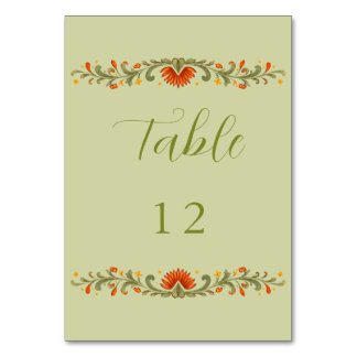 Numéro De Table Mariage mexicain Fiesta vert Talavera