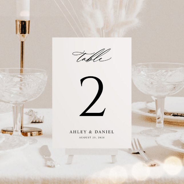 Numéro De Table Mariage minimal classique (Créateur téléchargé)