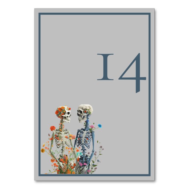 Numéro De Table Mariage minimaliste élégant gris squelette (Par défaut)