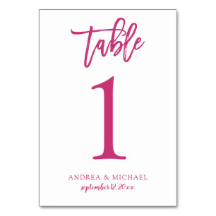 Numéro De Table Mariage moderne Décontracté   Script de brosse (Ma