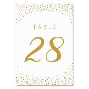 Numéro De Table Mariage moderne Elegant Gold Confetti