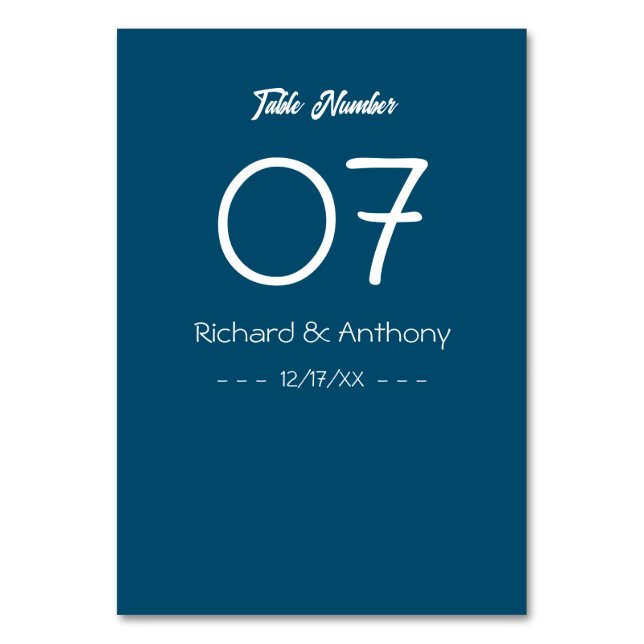 Numéro De Table Mariage moderne et tendance (Par défaut)