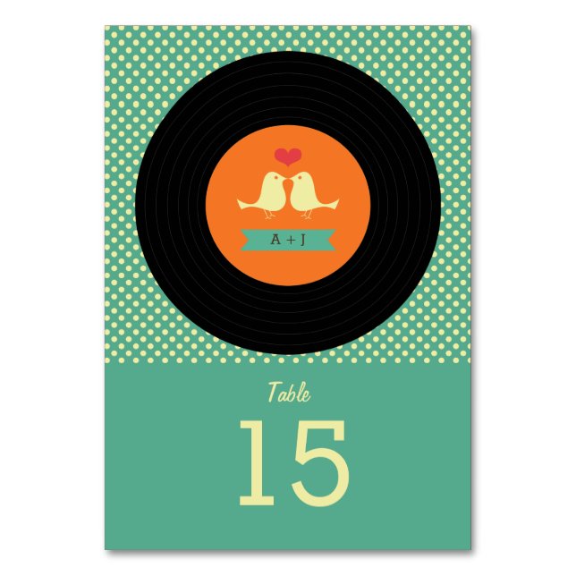 Numéro De Table Mariage moderne Retro Vinyl Record (Par défaut)