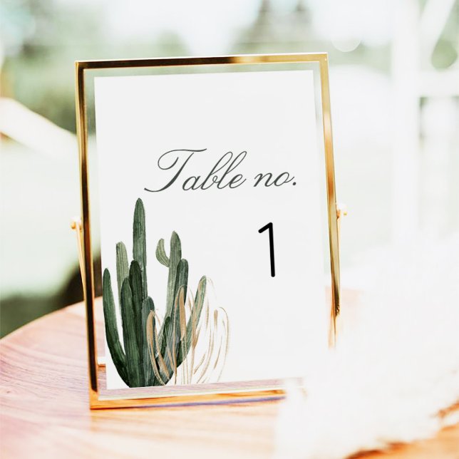 Numéro De Table Mariage moderne Saguaro Cactus (Créateur téléchargé)