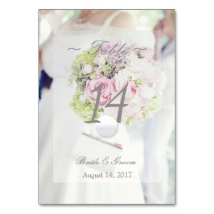 Numéro De Table Mariage modifiable de bouquet de fleurs de mariées