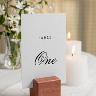 Numéro De Table Mariage Monogramme minimaliste moderne