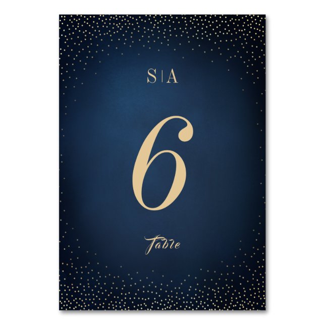 Numéro De Table Mariage monogramme sophistiqué Parties scintillant (Dos)