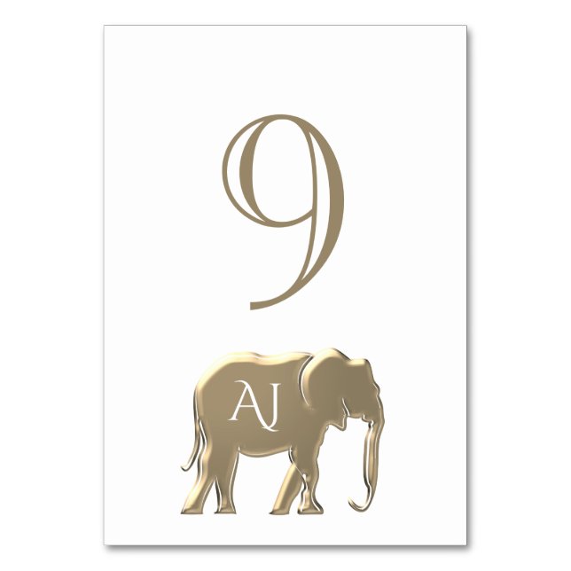 Numéro De Table Mariage Monogramme Unique (Par défaut)
