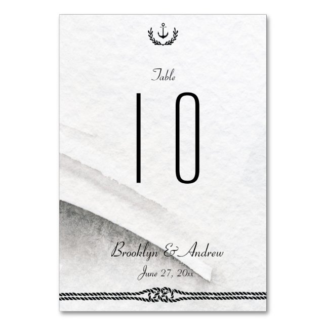 Numéro De Table Mariage Nautique Numéros De Tableau Gris Et Blanc (Par défaut)