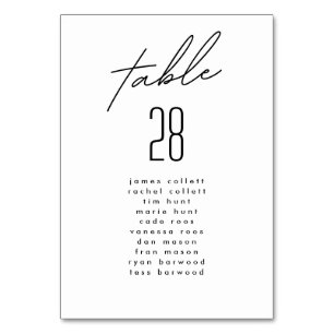 Numéro De Table Mariage noir blanc tout simplement élégant