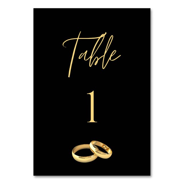 Numéro de table mariage - Noir et Or - (Par défaut)
