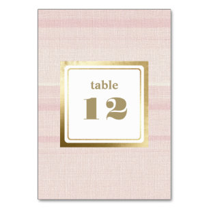 Numéro De Table Mariage or Motif en bande rose