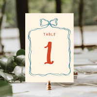 Mariage Orange Bleu Retro Tiret main
