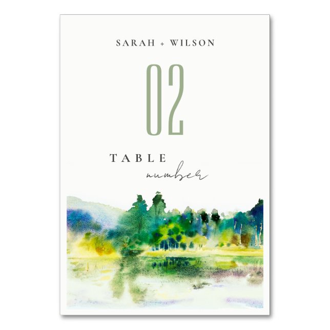 Numéro De Table Mariage paysager Chic Campagne Mountain River (Par défaut)