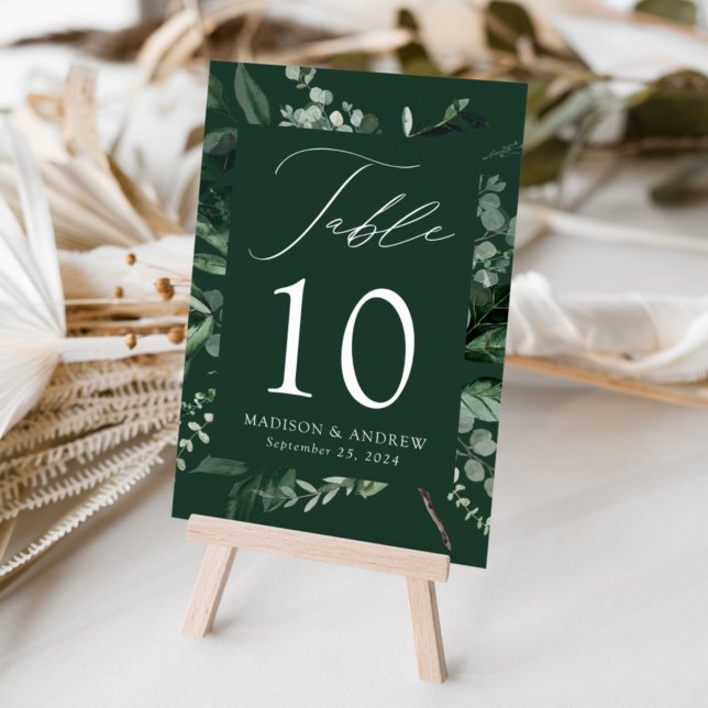 Numéro De Table Mariage personnalisé avec une végétation abondante (Créateur téléchargé)