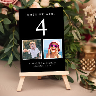 Numéro De Table Mariage Photo Fun Black