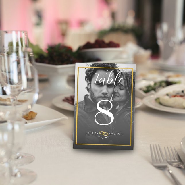Numéro De Table Mariage photo minimaliste ultra chic moderne (Créateur téléchargé)