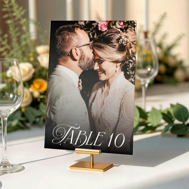 Numéro De Table Mariage photo moderne élégante (Créateur téléchargé)