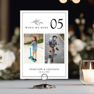 Numéro De Table Mariage photo moderne minimaliste noir et blanc