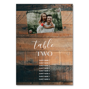 Numéro De Table Mariage photo Rustic Wood Nom de l'invité