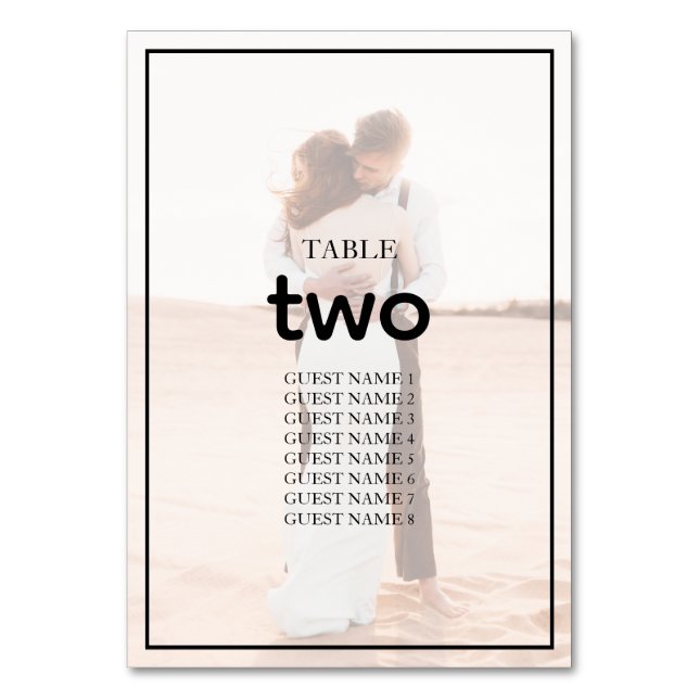 Numéro De Table Mariage photo simple et élégant (Par défaut)