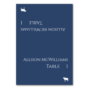 Numéro De Table Mariage Place cartes-Viande Icône Bleu et Blanc