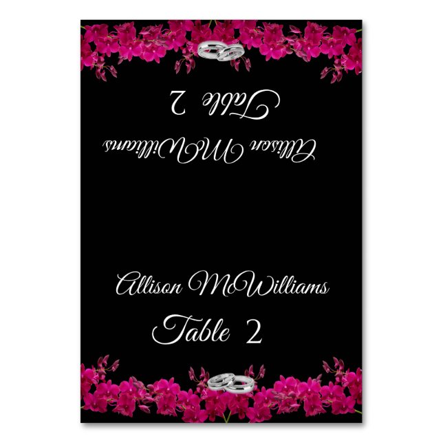 Numéro De Table Mariage Placer les cartes-Fuchsia Orchidées- (Par défaut)