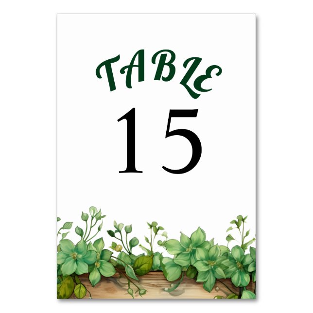 Numéro De Table Mariage printemps bois et belle verdure (Par défaut)