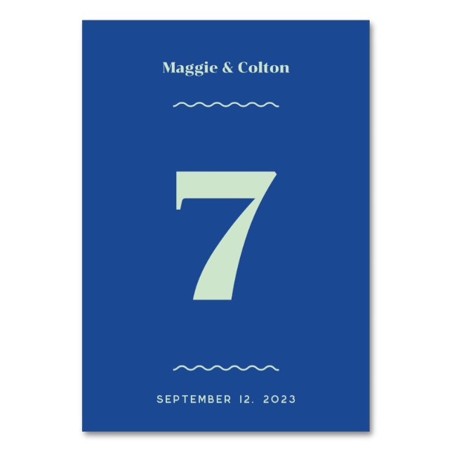 Numéro de table Mariage rétro (Dos)