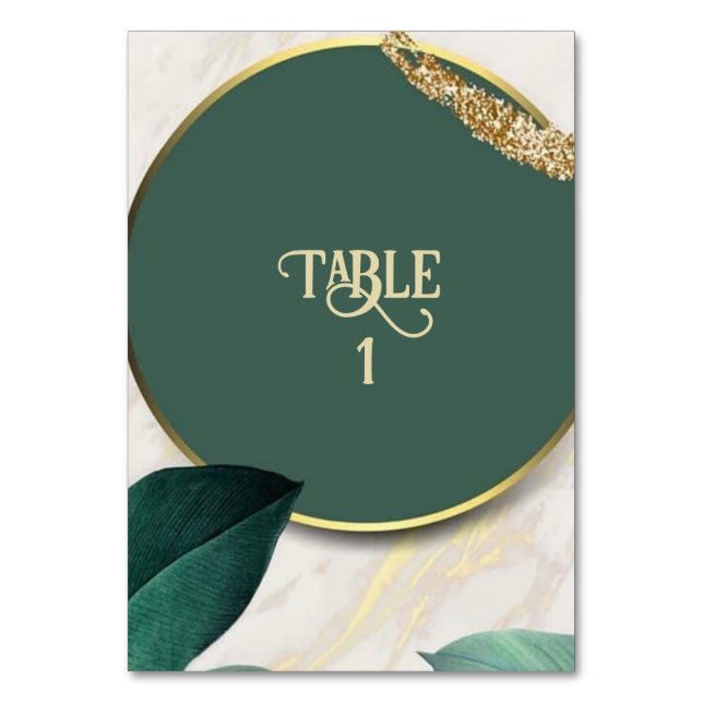 Numéro De Table Mariage rond Emerald Green (Par défaut)