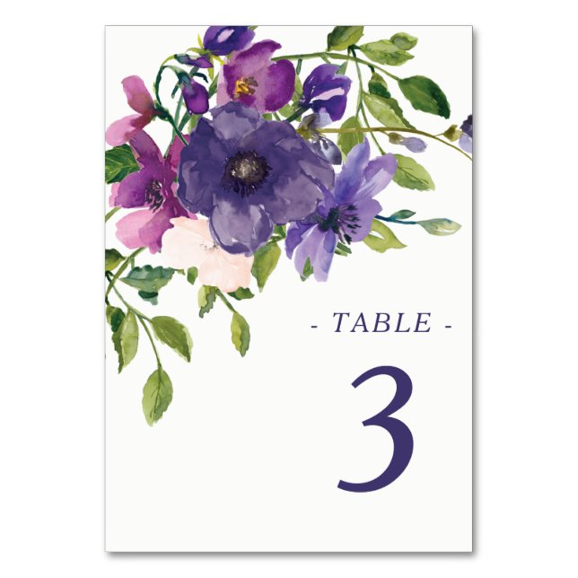 Numéro De Table Mariage Rose de Blue Violet Wild (Par défaut)