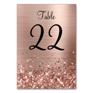 Numéro De Table Mariage Rose d'huile d'or